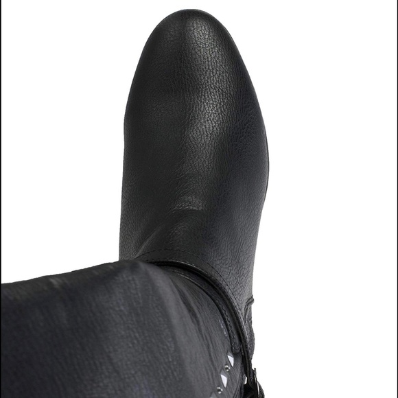 Rialto Womens Ferrell Leather Almond Toe Knee High Fashion Boots - Picture 4 of 5